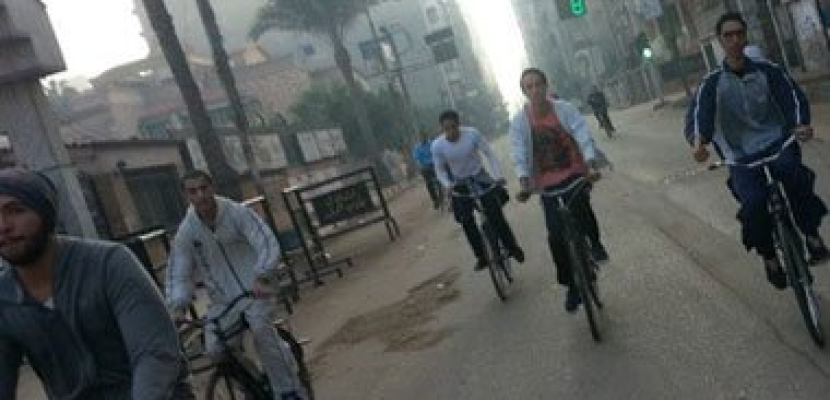 “تمرد” تنهى ماراثون الدراجات بميدان مصطفى محمود