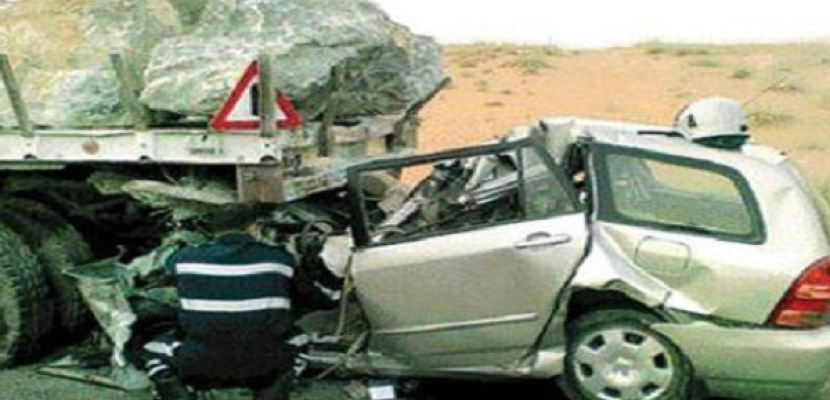 مصرع 4 ضباط شرطة في حادث تصادم على الطريق الصحراوي بالبحيرة