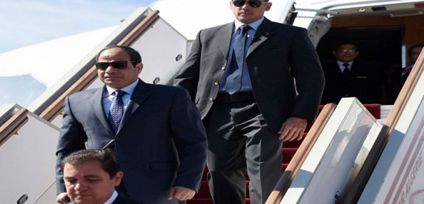 الرئيس السيسي يعود إلى أرض الوطن بعد جولة فى 3 دول آسيوية