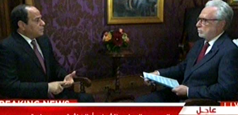 حديث الرئيس السيسي  لشبكة سي إن إن الإخبارية 28-09-2015
