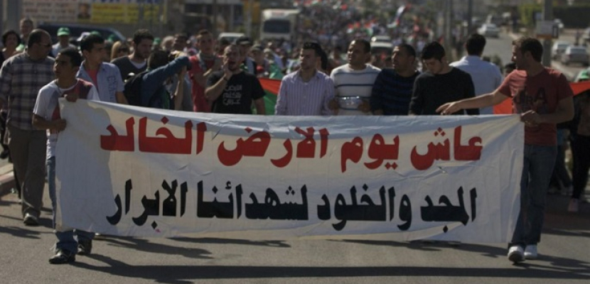 اضراب عام ومسيرات فلسطينية فى الذكرى الأربعين ليوم الأرض