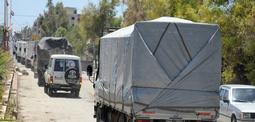 دخول قافلة مساعدات إنسانية إلى ريف حمص الشمالي