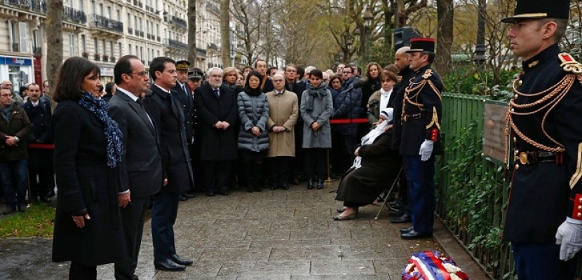 الرئيس الفرنسي يفتتح مراسم احياء ذكرى اعتداءات باريس