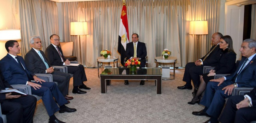 بالصور .. رئيس البنك الدولى يشيد في لقائه بالرئيس السيسي بخطوات الإصلاح فى الاقتصاد المصرى