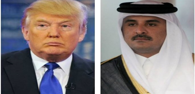 ترامب يجرى مباحثات مع أمير قطر قبيل انطلاق قمة الرياض
