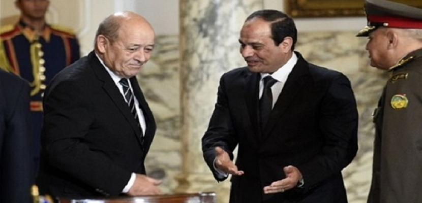وزير خارجية فرنسا: أبحث مع الرئيس السيسي قضايا حقوق الإنسان
