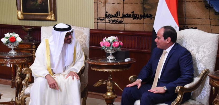 الرئيس السيسى يتلقى اتصالاً هاتفياً من ولى عهد أبو ظبى للتهنئة بعيد الفطر المبارك