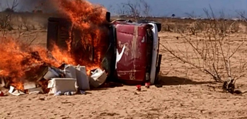 بالصور .. الجيش الثانى يدمر عربة خاصة بعناصر إرهابية قبل تنفيذها هجوماً بشمال سيناء