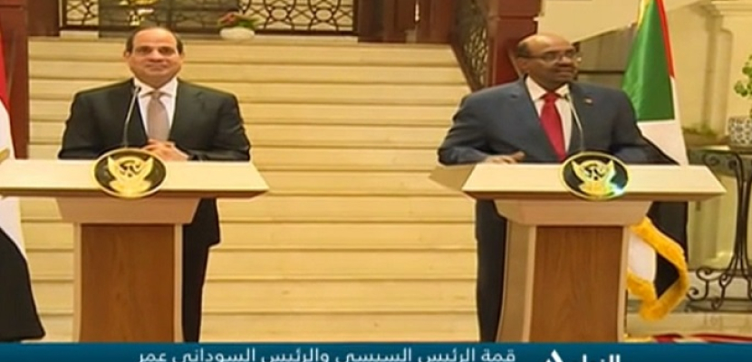 قمة الرئيس السيسي والرئيس السوداني عمر البشير
