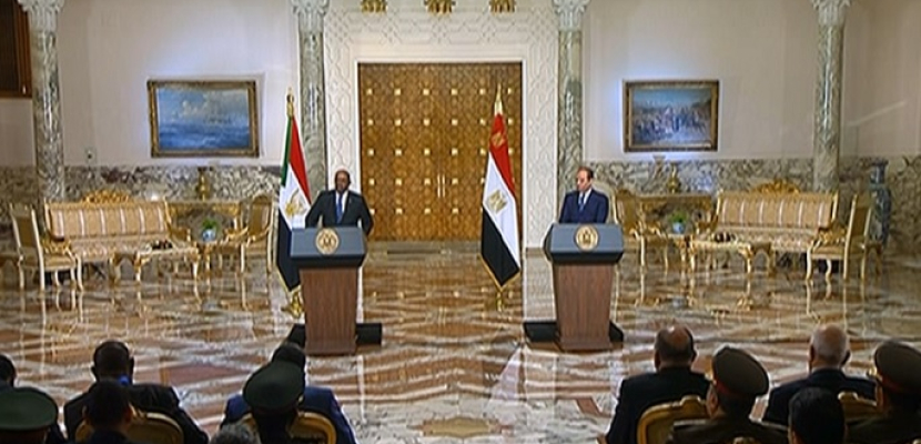 مؤتمر صحفى مشترك بين الرئيس السيسي والرئيس السودانى عمر البشير
