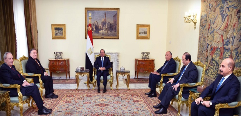 خلال لقائه بومبيو.. السيسي يؤكد حرص مصر على تعزيز التعاون الثنائي والشراكة الاستراتيجية مع الولايات المتحدة
