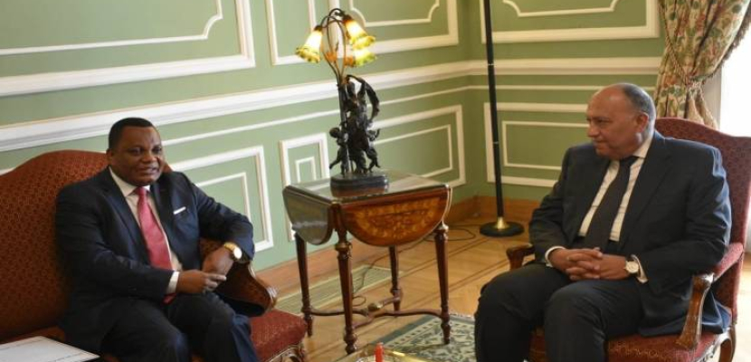 بالصور .. سامح شكرى يبحث مع وزير خارجية الكونغو برازافيل العلاقات الثنائية