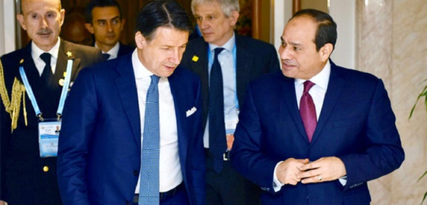السيسي ورئيس وزراء إيطاليا يبحثان هاتفيا الوضع في ليبيا والعلاقات الثنائية
