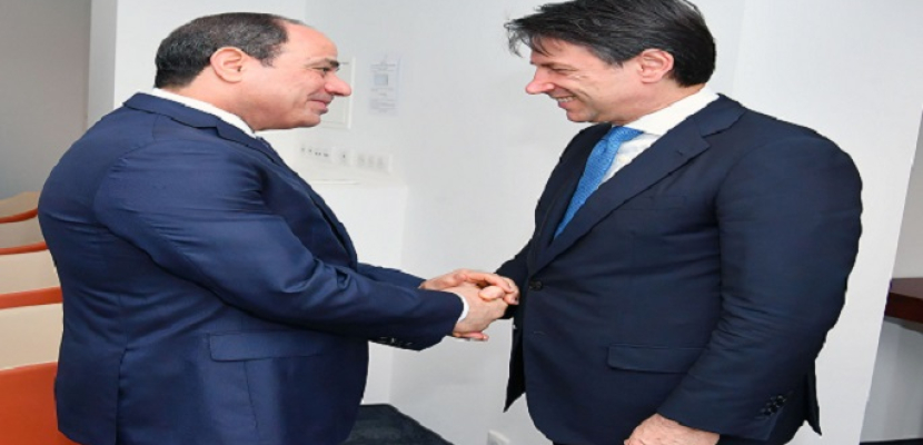الرئيس السيسي يبحث هاتفيا مع رئيس وزراء إيطاليا آخر تطورات الأزمة الليبية