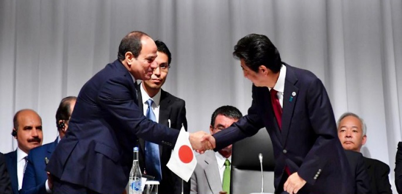 رئيس وزراء اليابان يشيد بجهود الرئيس السيسي في إنجاح قمة التيكاد