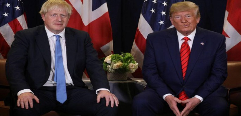 لندن: ترامب وجونسون يتطلعان للعمل معا بشأن عقد اتفاقية التجارة الحرة
