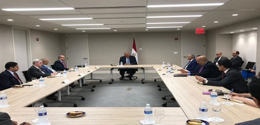 بالصور.. وزير الخارجية يلتقي في نيويورك اللجنة العربية المعنية بمتابعة ملف ‫سد النهضة
