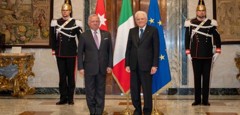 العاهل الأردني للرئيس الإيطالي: لا سلام ولا استقرار بالمنطقة دون حل عادل للقضية الفلسطينية