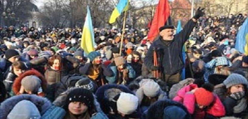 احتشاد المظاهرات في أوكرانيا جراء فشل الحوار الوطني