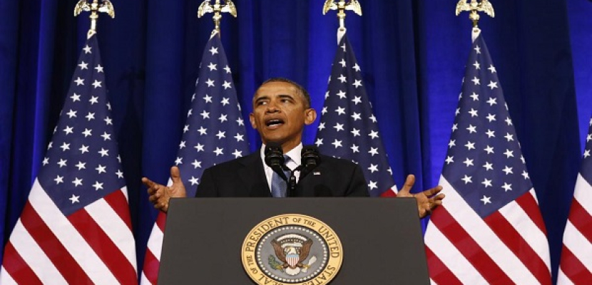 أوباما: الولايات المتحدة لا تفكر فى حل عسكرى بسوريا حالياً