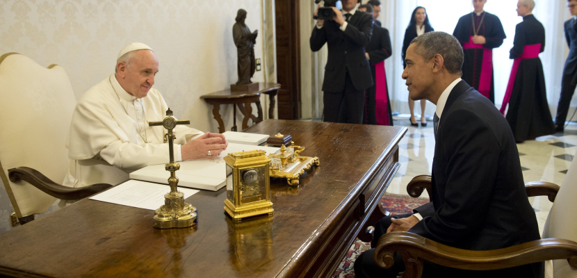 أول لقاء بين البابا فرنسيس و«أوباما» في الفاتيكان