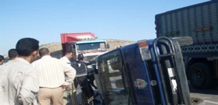 إصابة ضابط و6 مجندين إثر انقلاب سيارة بطريق “غارب – الزعفرانة”
