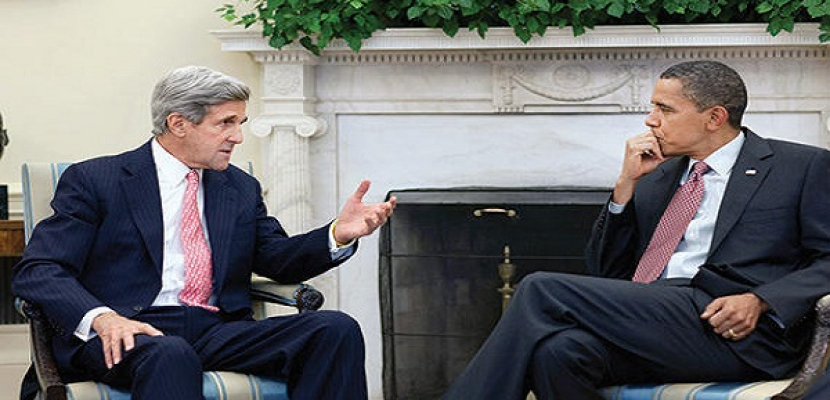 أوباما يبحث مع كيرى مستقبل عملية السلام فى الشرق الأوسط