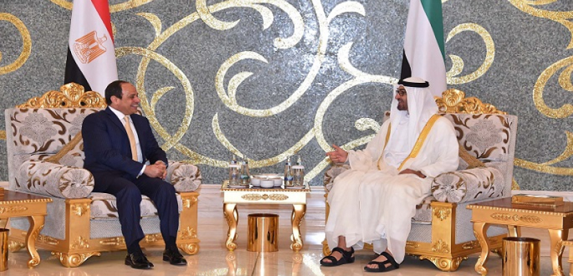 الرئيس السيسي يبحث مع ولي عهد أبوظبي تنمية العلاقات وقضايا المنطقة ومواجهة تحديات الإرهاب