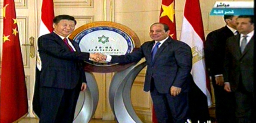 الرئيس السيسى ونظيره الصينى يشهدان مراسم توقيع اتفاقيات تعاون بين مصر والصين