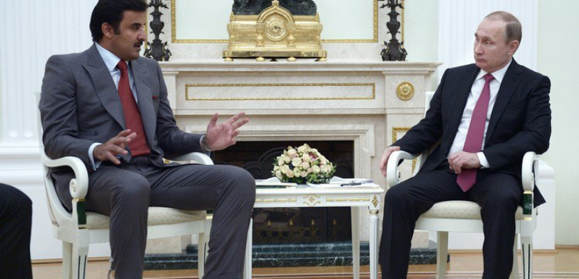 بوتين وتميم يتفقان على تكثيف الجهود لتسوية الأزمة السورية