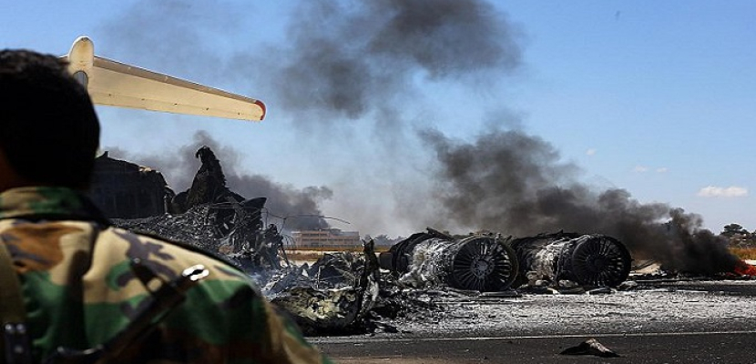 تحطم طائرة حربية ليبية بعد ضربها مواقع لتنظيم داعش الإرهابي شرقا