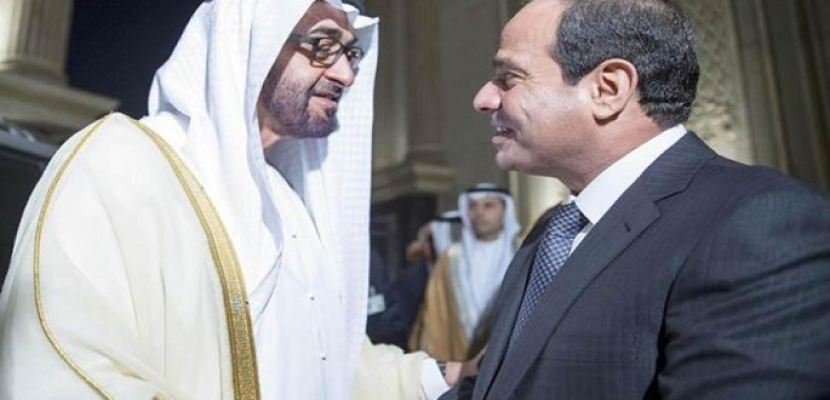 الرئيس السيسى يتلقى اتصالاً هاتفياً من ولى عهد أبو ظبى للتهنئة بحلول عيد الفطر المبارك