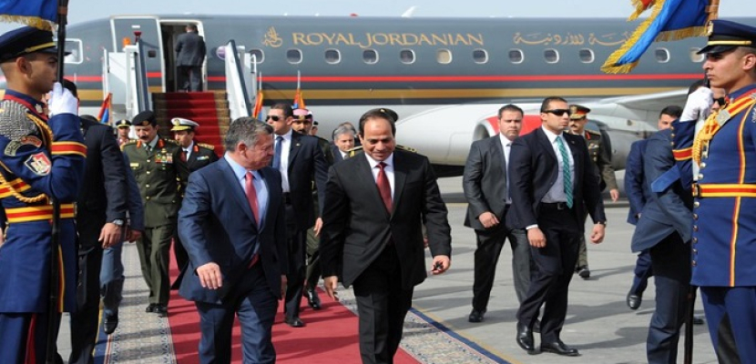 الرئيس السيسى يستقبل ملك الأردن بالمطار .. ومراسم استقبال رسمية بالاتحادية