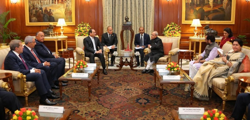 بالصور.. السيسي خلال لقائه الرئيس الهندي: الشراكة والتعاون بين مصر والهند أمر في غاية الأهمية