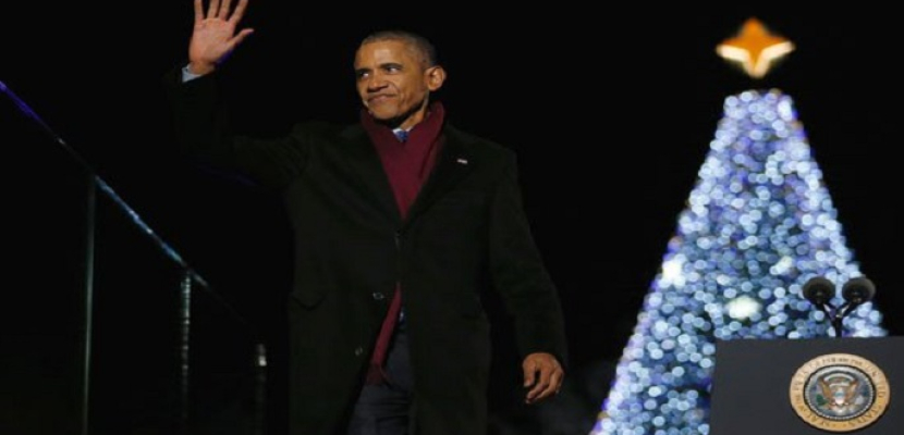 أوباما يضيىء شجرة عيد الميلاد لآخر مرة كرئيس لأمريكا