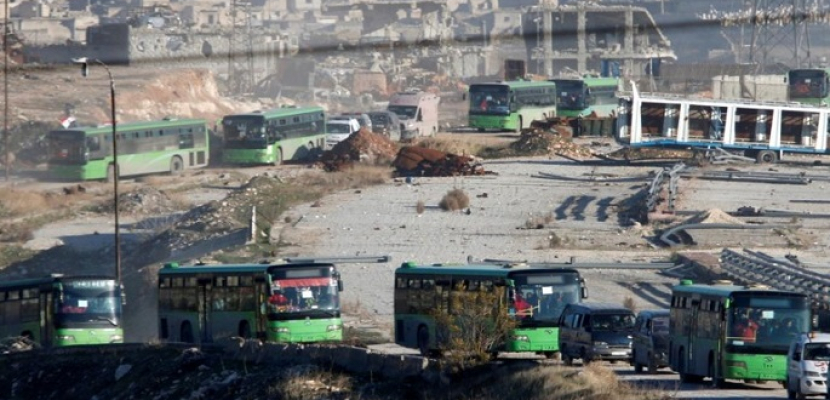 سوريا: بدء عملية إجلاء مسلحي المعارضة من حي القابون في شرق دمشق