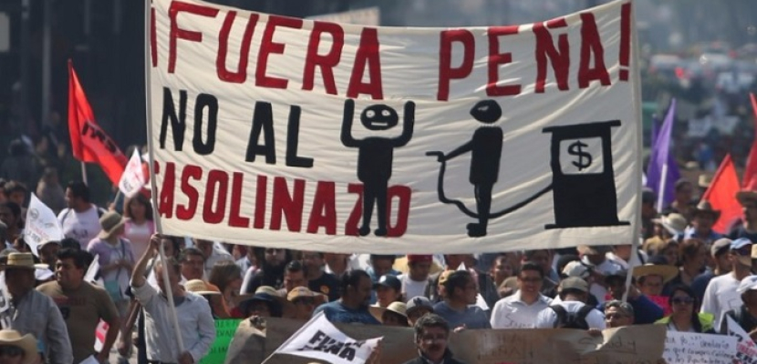 تجدد المظاهرات الحاشدة فى المكسيك احتجاجاً على زيادة أسعار الوقود