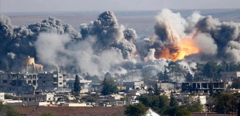 التحالف الدولي يقصف مناطق سيطرة داعش شرق الفرات بدير الزور السورية