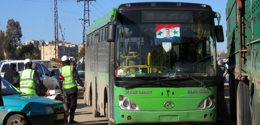 خروج أكثر من 1500 من مسلحي المعارضة وأسرهم من حي القابون في دمشق
