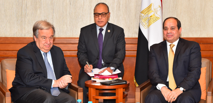 السيسي يلتقي الأمين العام للأمم المتحدة بالأردن لبحث تطورات الأوضاع في المنطقة