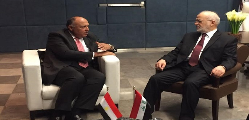شكري يلتقي الجعفري ويؤكد حرص مصر على وحدة العراق وسلامة أراضيه