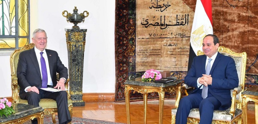 بالصور- السيسي يستقبل وزير الدفاع الأمريكي.. وماتيس يؤكد أهمية دور مصر المحوري في الشرق الأوسط