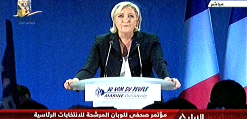 مؤتمر صحفى للوبان المرشحة للانتخابات الرئاسية الفرنسية فى7 مايو