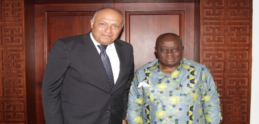 بالصور- وزير الخارجية يسلم رسالة من السيسي إلى رئيس غانا