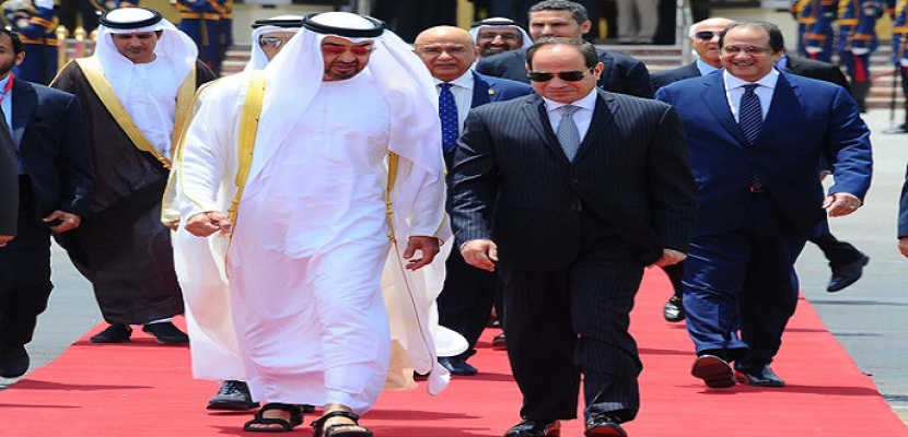 بالصور- الرئيس السيسى يودع ولى عهد أبو ظبى