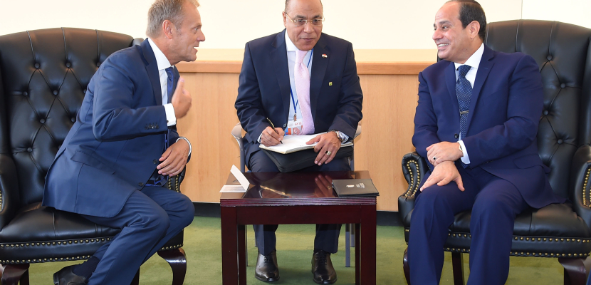 السيسي يلتقي رئيس المجلس الأوروبى علي هامش اجتماعات الأمم المتحدة