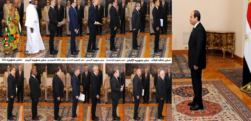 الرئيس السيسى يتسلم أوراق اعتماد 16 سفيراً جديداً