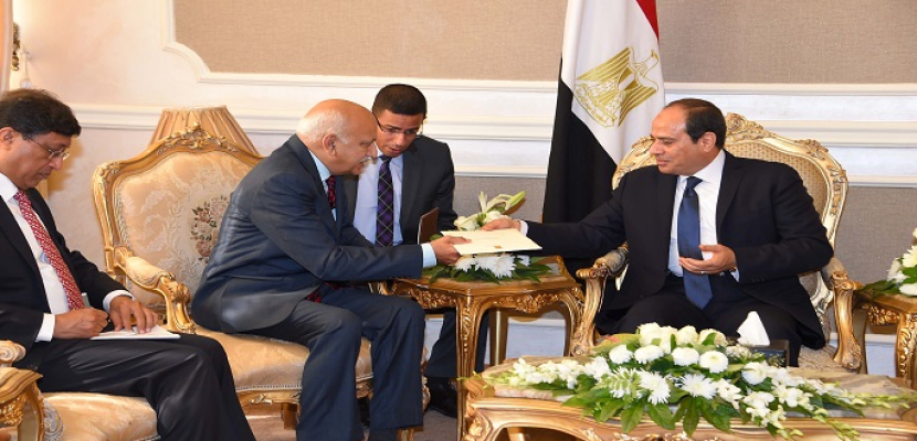 السيسى يؤكد حرص مصر على تعزيز العلاقات التاريخية مع الهند
