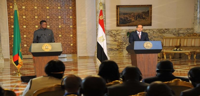 خلال مؤتمر صحفي مع نظيره الزامبي.. الرئيس السيسي: مصر وزامبيا ترتبطان بعلاقات متميزة على مدار عقود