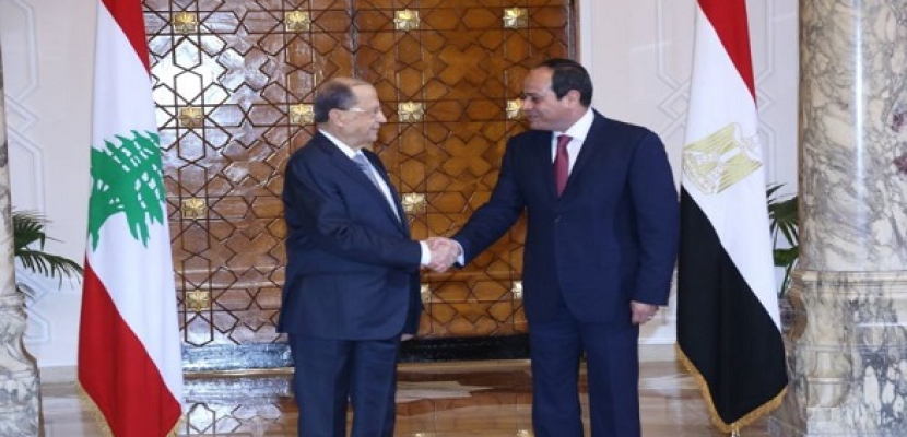 السيسي يتلقى اتصالاً هاتفياً من الرئيس اللبناني ميشال عون